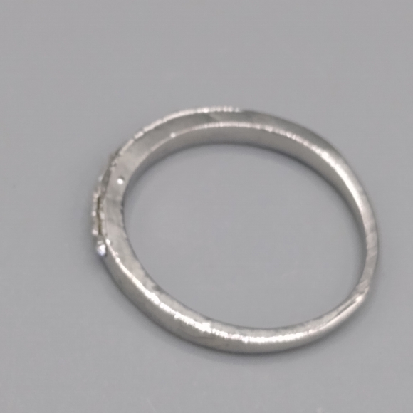 Silver Princess Cut Pavé Bridal Engagement Set - Picture 7 of 15